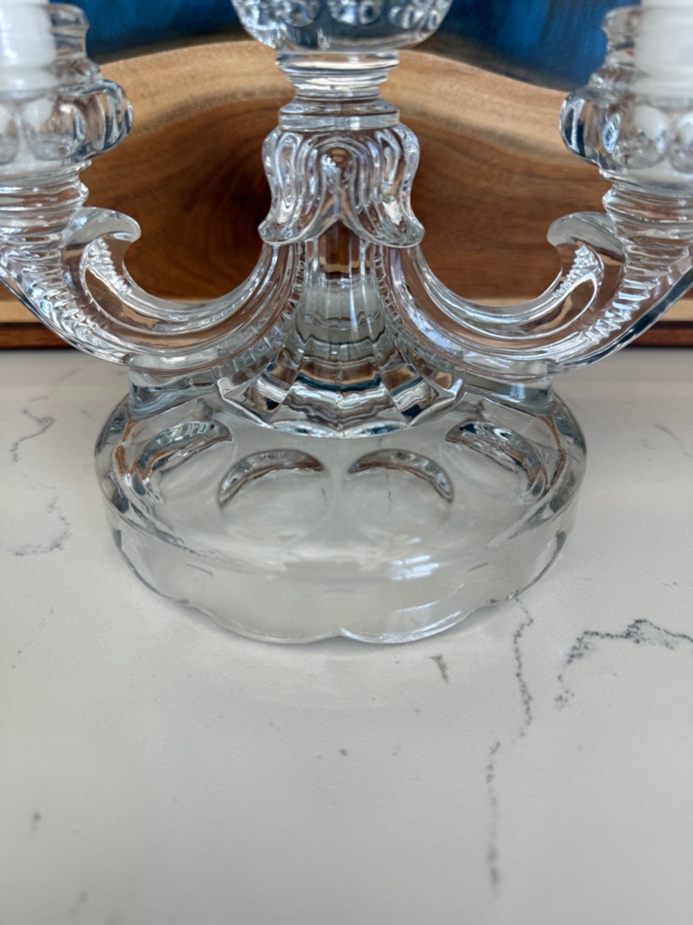 Vintage Heisey glass 2 light candlelabra - Picture 3 of 13
